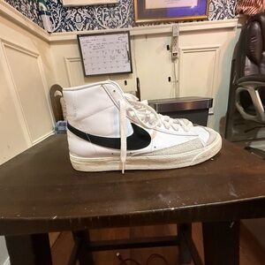 Nike White and Black High-Top Athletic Shoes